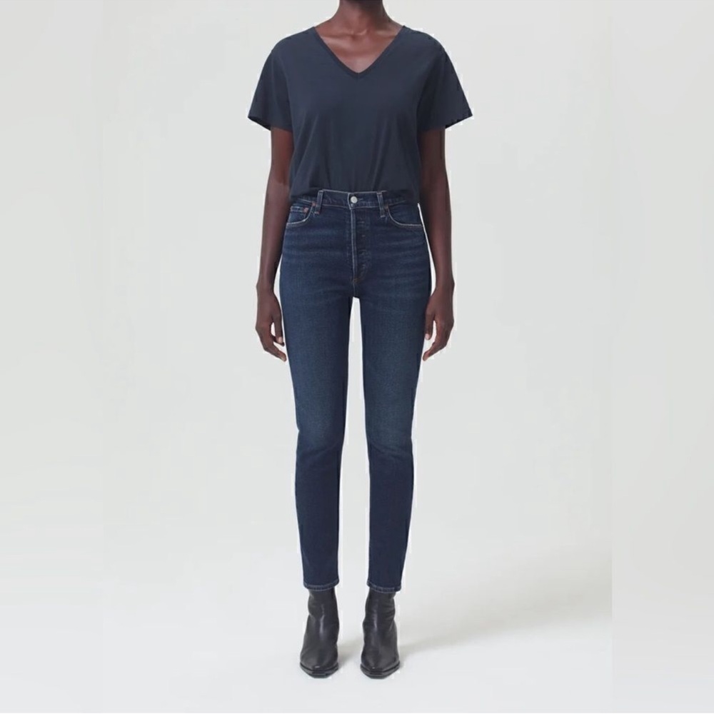 AGOLDE NICO High Rise Dark Denim Wash Jeans